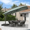 PURPLE LEAF Outdoor Cantilever Umbrella with Base Large Patio Umbrella Windproof Heavy Duty Hanging Offset Umbrella for Garden Outdoor Pool - 2 of 4