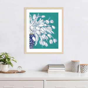 Amanti Art Turquoise Tulip Bouquet II by Grace Popp Framed Wall Art Print - 1 of 4