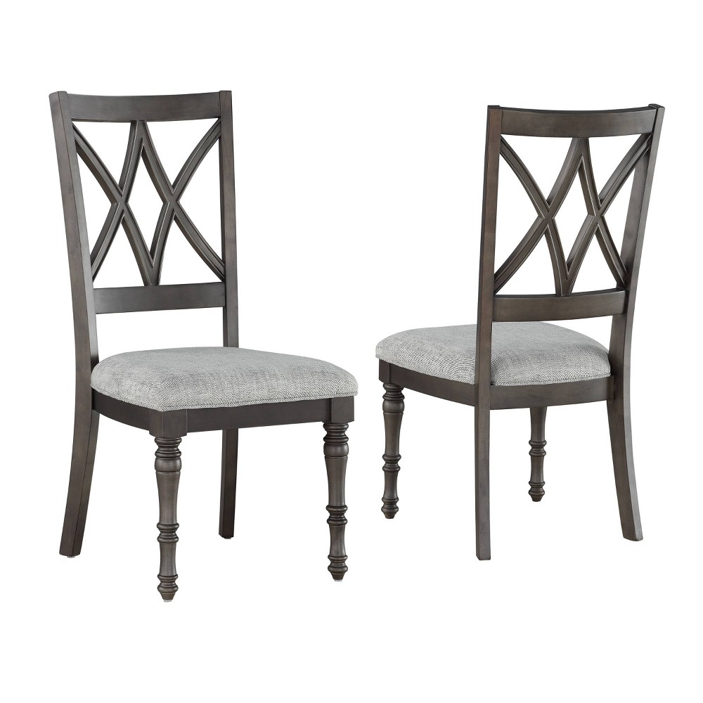 Photos - Dining Table 18" Set of 2 Linnett Side Chairs Gray/Brown - Steve Silver Co.