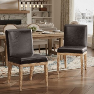 Ora Maison Medieval Style Dining Chairs Set, Upholstered Seat with Padded Cushion, Wooden Frame & Legs, Easy Assembly Accent Chairs for Dining Room - 1 of 4