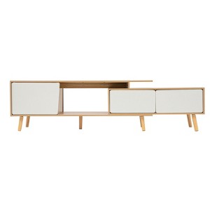YIYIBYUS Modern Farmhouse Television Stand Media Console Credenza Table for Living Room, White - 1 of 4