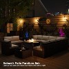 ALAULM 13 Pieces Patio Furniture Set, Rattan Wicker Outdoor Conversation Sets, Furniture Sofa Set w/43in Propane Fire Pit Table - 2 of 4