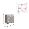 Okak 2-Drawer Dresser with 2 Open Shelfs,Wengue Finish Chest of Drawers with Large Storage Space&Metal Handles,Legged Dresser for Living Room - 3 of 4