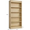 71"Tall Wooden Bookshelf,5 Tier unique fluted Wooden Book Shelf,Free Standing Farmhouse Bookcase with Open Display Storage  for living rooms,Office - 2 of 4