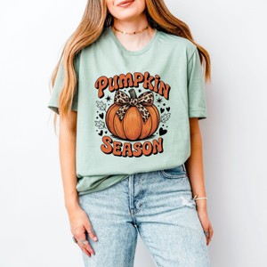 Simply Sage Market Coquette Pumpkin Season Leopard Short Sleeve Tee - 1 of 4