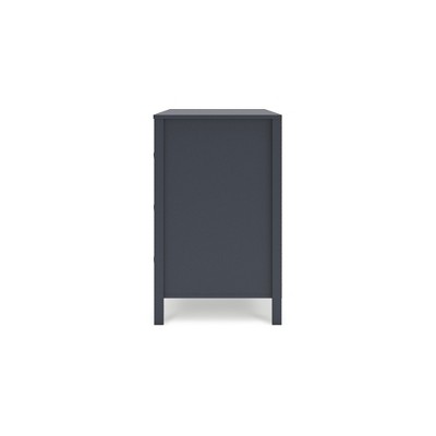 Navy Blue Transitional Six Drawer Dresser with Levelers