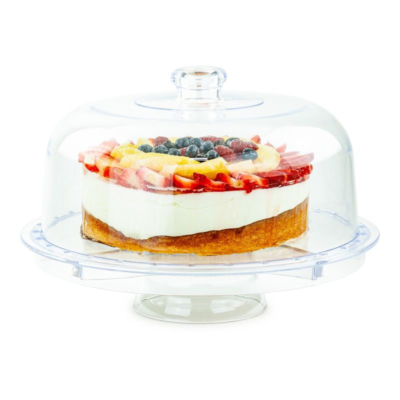Lexi Home 1-Tier Acrylic Cake Stand 6-in-1 Serving Stand, 1 of 7