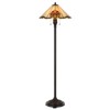 Cal Lighting 60W x 2 Tiffany table lamp with pull chain switch with metal and resin lamp body - 2 of 4