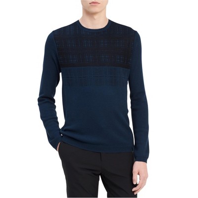 Calvin Klein Mens Grid Pullover Sweater
