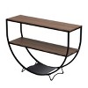 48'' Rustic Industrial Demilune Console Table with 3-Tier Storage Shelf and Textured Metal Frame for Entryway,Living Room-Baofuwish - 3 of 4