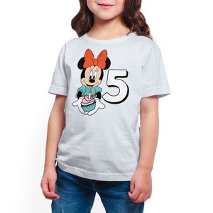 Girls' - Disney - Minnie Birthday 5 Short Sleeve Graphic T-Shirt - 1 of 4