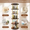 YONWAY 5 Tier Rotating Bookshelf, Narrow Corner Floor Standing Spinning Bookcase, Stackable Spinning Bookshelf Tower, Display Shelf for Home Office - 4 of 4