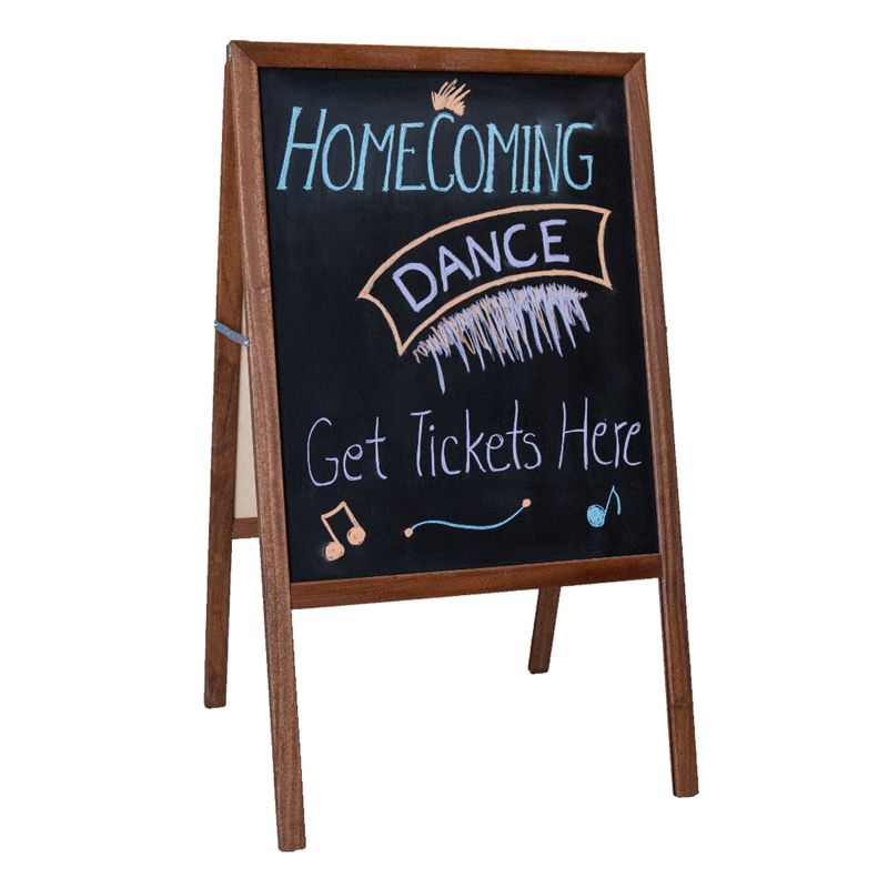Flipside Products Stained Marquee Easel with Black Chalkboard, 42" H x 24"W, 3 of 4