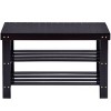 Tangkula 3 Tier Shoe Rack Storage Shelf Bamboo furniture - 3 of 4