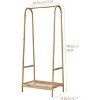 Clothing Rack with Storage Shelf - Bamboo Freestanding Garment Rack for Hanging Clothes, Heavy Duty Clothes Organizer (Natural Wood Finish) - 2 of 4