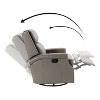 Favonius Wooden Upholstery Genuine Leather Swivel Rocker Recliner with Nailhead Trim for Bedroom and Living Room| ART OF LIVING DESIGNS - 3 of 4
