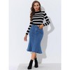 INSPIRE CHIC Women's High Waist Fishtail Ruffle Denim Jean Skirt - 3 of 4