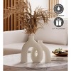 Decorative Vase- Modern Nordic Boho Style Vases Home Decor, Matte Ceramic Decorations for Living Room, Bookshelf Mantle (Cream White) - 4 of 4