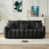 78'' Teddy Fabric 3-Seater Sofa with Solid Wood Frame, 3 Back Pillows, 3 Back Cushions, and Oversized Upholstered Chair Design - 2 of 4