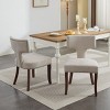Modern Chenille Dining Chair Set of 2 with Metal Legs,Armless Dining Chair with Nailhead Trim,Farmhouse Upholstered Dining Chair-Cuddlewood - 3 of 4