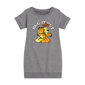 - Garfield - Hug It Out Graphic Short Sleeve Fleece Dress - 1 of 3