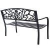 Tangkula 50"Patio Bench Porch Chair Steel Frame Cast Iron Loveseat w/ Backrest for Park Garden - 4 of 4