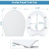 Toilet Seat with Quick Release Hinges & Non-Slip Bumpers - Quiet, Easy Clean White Seat for Standard American Toilets - 2 of 4