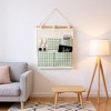 Anna-Kaci Hanging Wall Organizer with Green Gingham Pockets and Wooden Rod 12x14in - 4 of 4