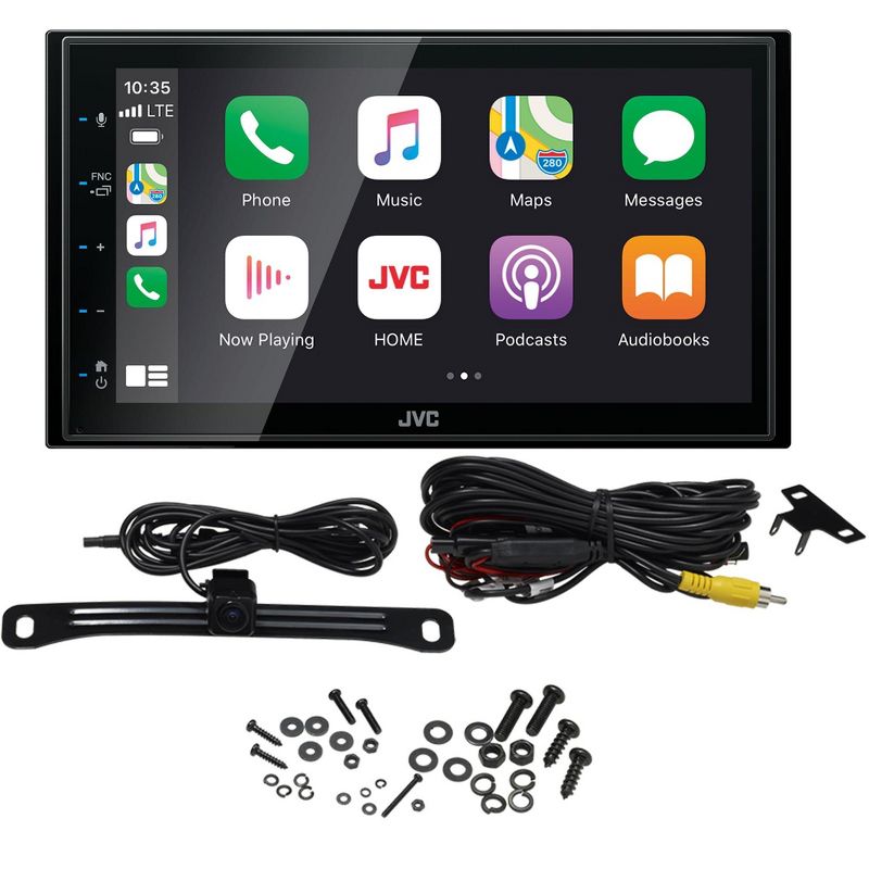 JVC KW-M56BT Digital Media Receiver 6.8" Touch Panel Compatible With Apple CarPlay & Android Auto with License Plate Back Up Camera, 1 of 8