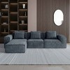 3-Seat Combo Modular Sofa for Living Room, Sectional Sofa with Ottoman, Sofa with Corduroy Fabric and Foam Filling-Baofuwish - 2 of 4