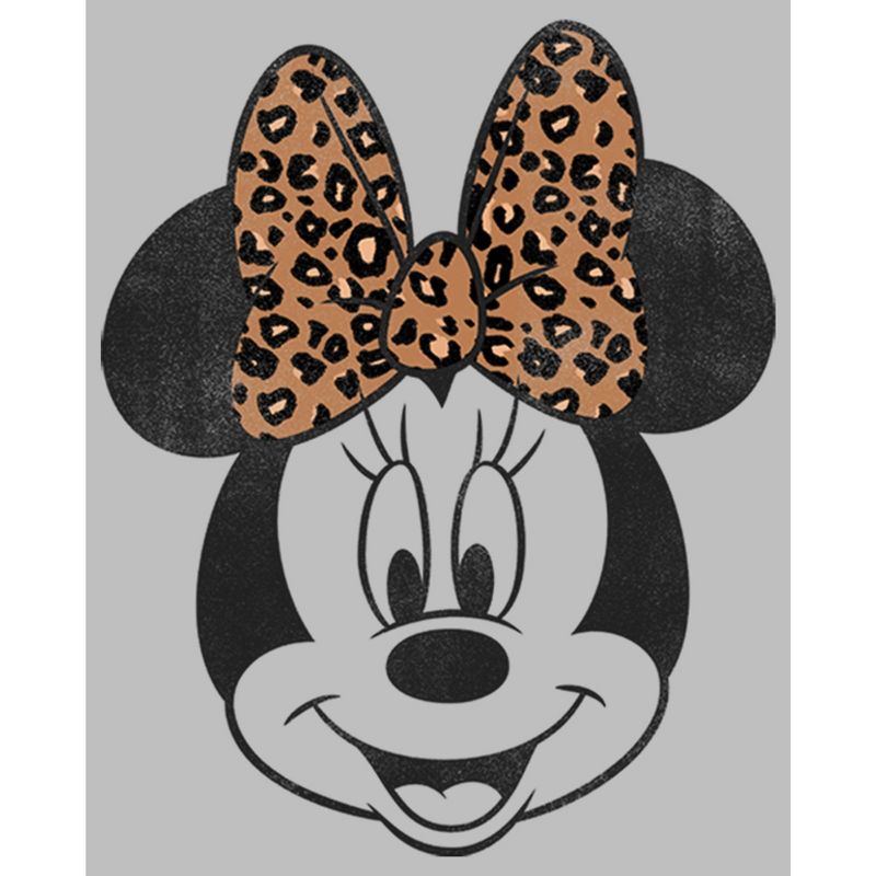 Women's Mickey & Friends Minnie Mouse Cheetah Print Bow T-Shirt, 2 of 5