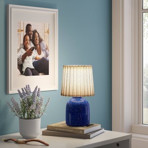 Mini Printed Ceramic Base Table Lamp with Printed Pleated Shade - Room Essentials™ - 1 of 4
