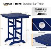 VINGLI 32" Outdoor Bar Table, HDPE Square Patio Bar Height Table with Umbrella Hole All Weather Tall Bistro Table for Patio, Garden, Poolside - 3 of 4