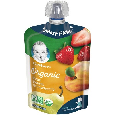 Gerber Organic 2nd Foods Pear Peach & Strawberry Baby Food - 3.5oz
