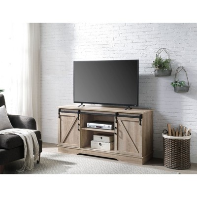 65" Composite Wood TV Stand with 2 Sliding Doors and Multiple Storage Compartments for Living Room