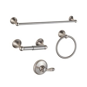 Itopfox Bathroom Accessory Set, Brushed Nickel Adjustable Towel Bar 4-Piece Wall Mounted Hardware Set for Towels and Robes - 1 of 4