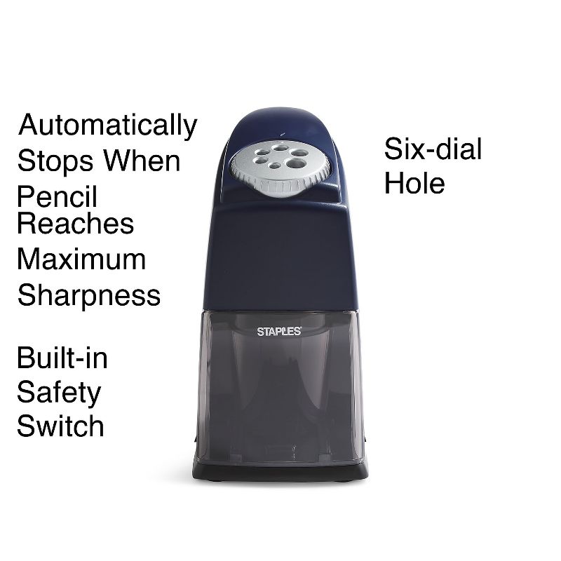 MyOfficeInnovations ClassMate 6-Hole Electric Pencil Sharpener Blue (21833) 356294, 2 of 6