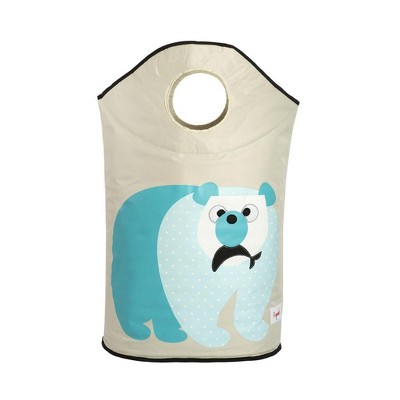 Polar Bear Collapsible Kids Laundry Hamper with Handles