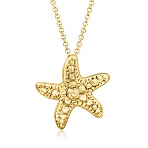 Ross-Simons Italian 18kt Gold Over Sterling Starfish Necklace Size 18 - 1 of 3