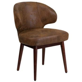 Flash Furniture Comfort Back Series Side Reception Chair with Walnut Legs