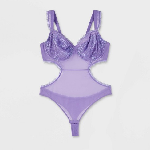 Women's Balconette Lingerie Bodysuit - Auden™ Purple 2X