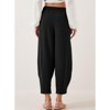 Women Summer Pants Casual Linen Textured Ankle Cuff Pants Beach Pants for Women Elastic Waistband Lounge Pants - 2 of 2