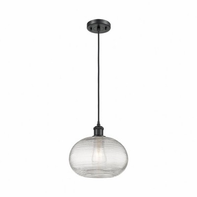 Ithaca - 1 Light Cord Hung Mini Pendant In Industrial Style-9.5 Inches Tall and 10 Inches Wide