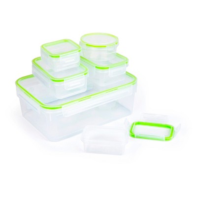 12-Piece Food Storage Container Set Click-and-Lock Containers BPA-Free Microwave Freezer Dishwasher Safe