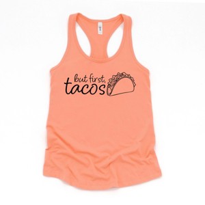 Simply Sage Market But First, Tacos Outline Racerback Tank - 1 of 3