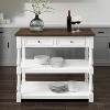 HomeStock  Caitlyn Wood Top Kitchen Island with Storage, Microwave Stand, Coffee Bar, White/Dark Brown - 2 of 4