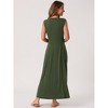 INSPIRE CHIC Women's Sleeveless Button Fit Flare A-Line Flowy Casual Long Dress - 4 of 4
