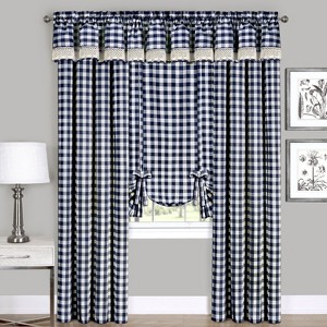 GoodGram Complete 6 Pc. Country Chic Plaid Window Curtain Treatment Set - 1 of 1