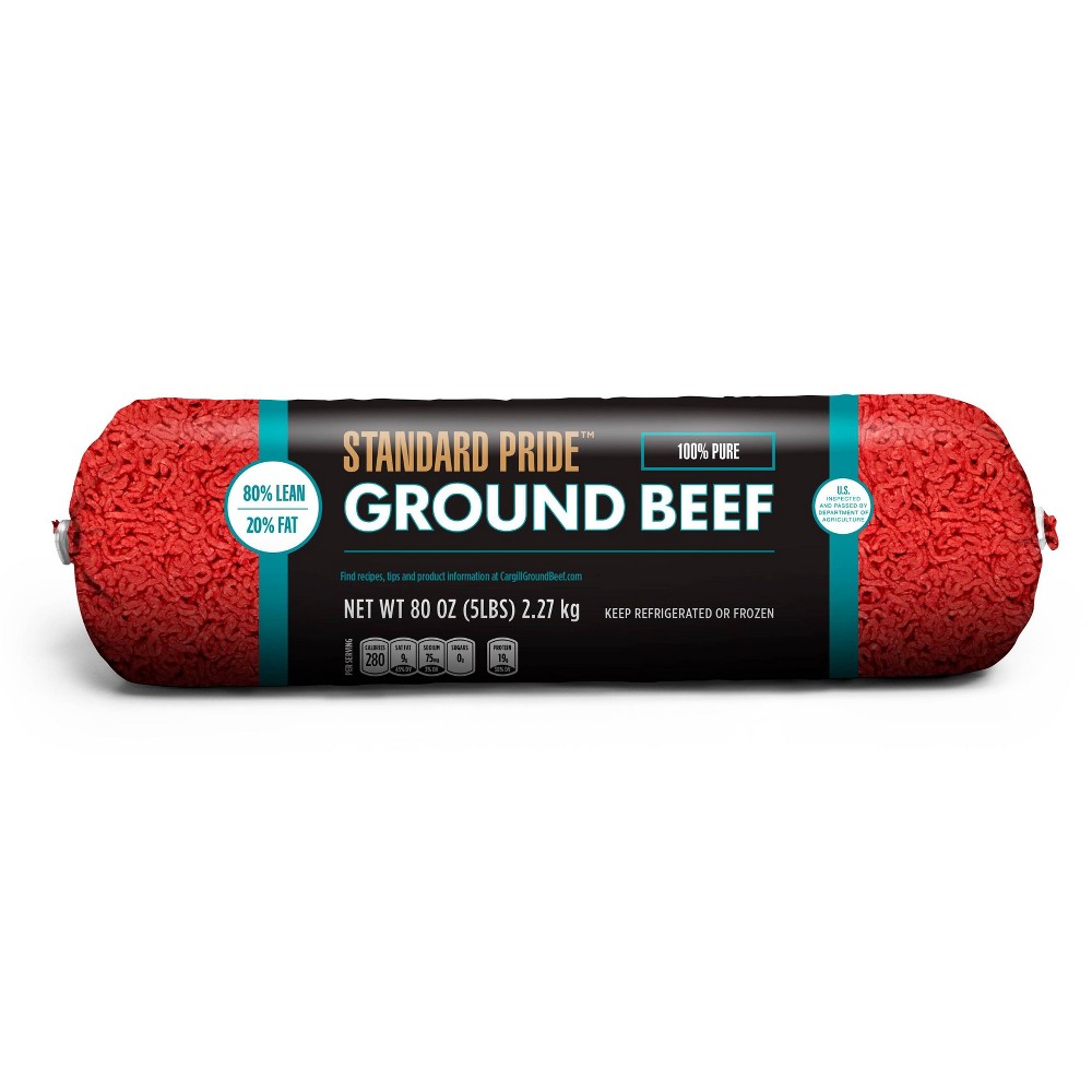 Standard Pride 80/20 Ground Beef Chub - 5lbs