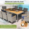 Tangkula 9 Pieces Patio PE Wicker Dining Set Outdoor Acacia Wood Table & Chairs - 4 of 4